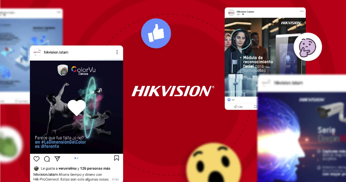 publicaciones de facebook haciendo alusion a productos de hikvision