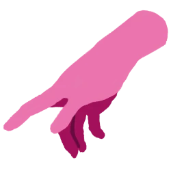 mano derecha de color rosado