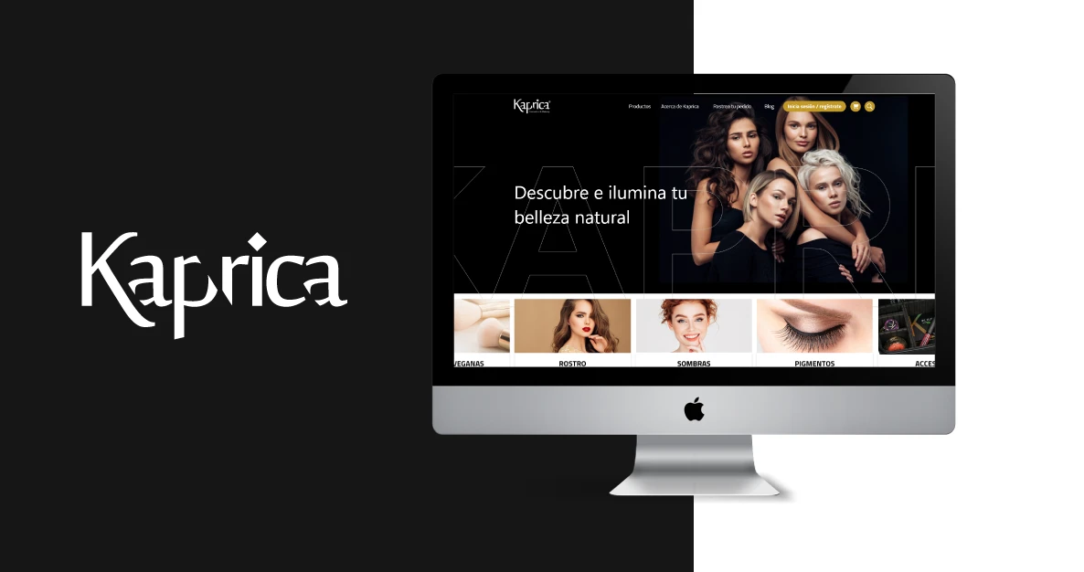 kaprica homepage view in desktop