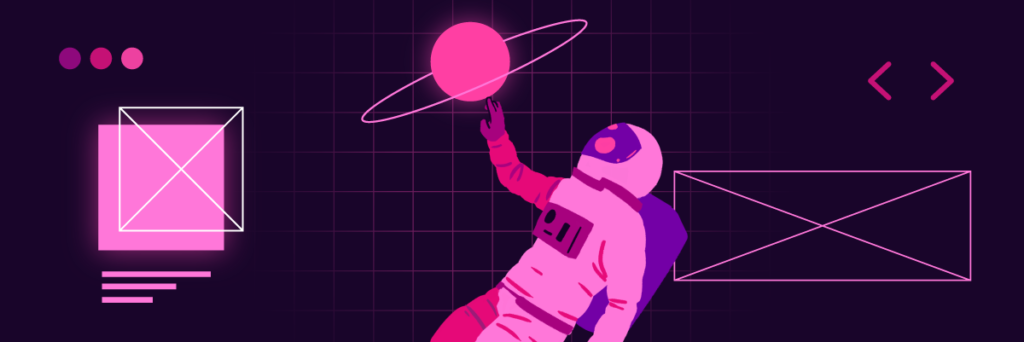 astronaut touching a planet with his hand