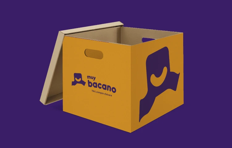 box with the logo of muy bacano