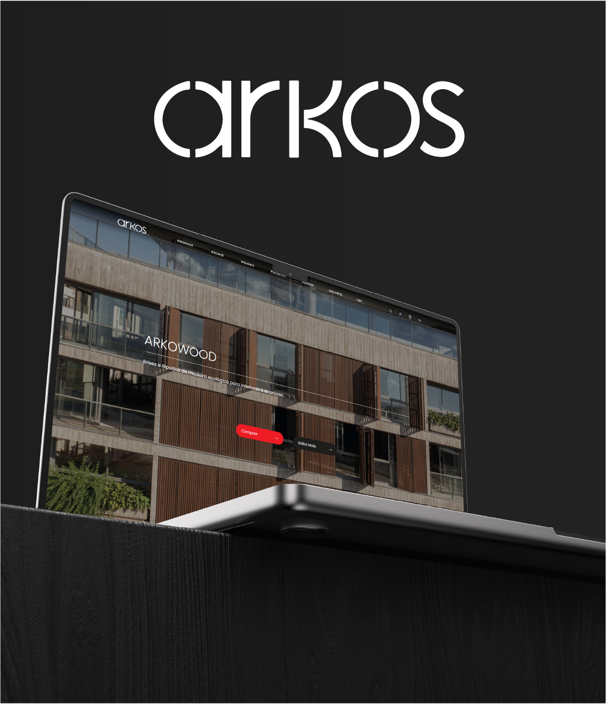 laptop displaying arkos homepage
