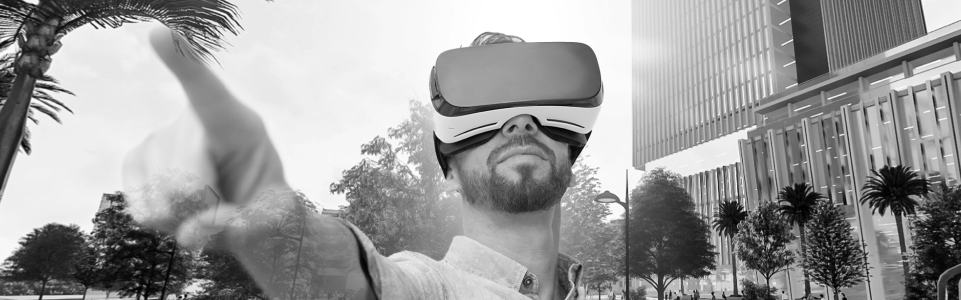 man using virtual reality glasses