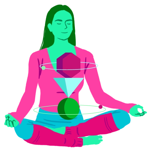 mujer meditando en posicion de yoga