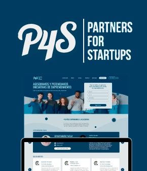 pagina principal de p4s junto a su respectivo logo