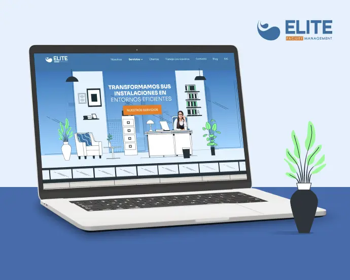 elite web site home page as viewed from a computer