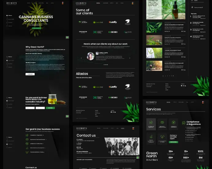 sitio web de greennorth visto desde una tablet