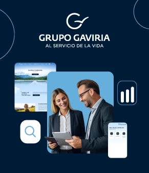 gaviria group website home page as seen from a tablet