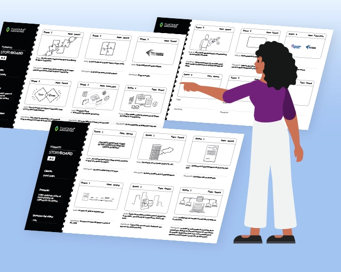 woman viewing datacredito's storyboard