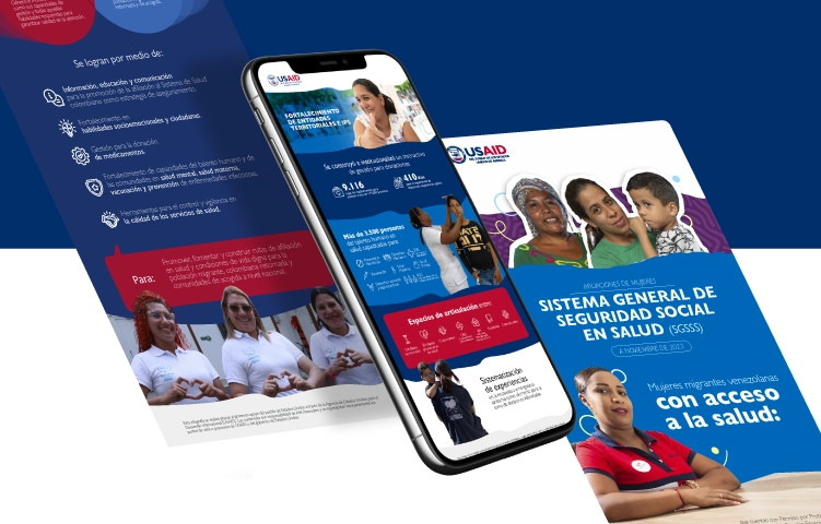 pagina de salud del sitio web de usaid vista desde un celular y desde una tablet