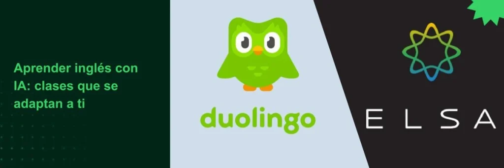Buho de duolingo y logo de Elsa, dos apps para aprender inglés